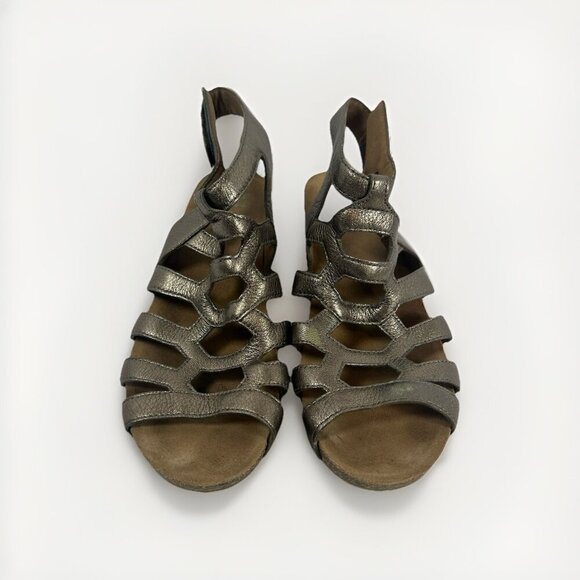 Dansko Shoes - Dansko Selina Pewter Sandals Nappa Leather Strappy Greek Metallic 10.5-11 / 41